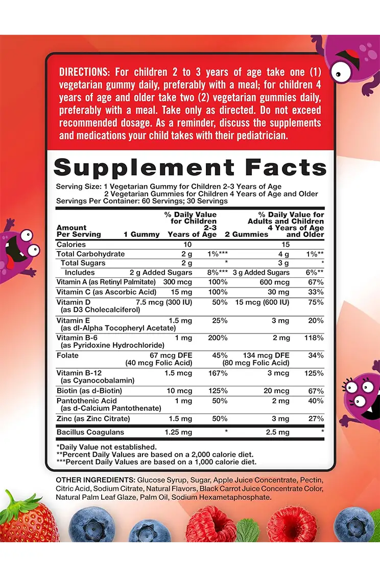 Kids Multivitamin With Probiotics Gummies Nature's Truth