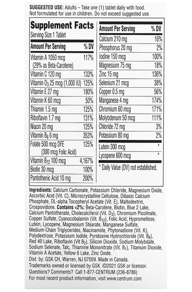 Centrum Silver Men 50+ Multivitamin Centrum Silver Men 50+ Multivitamin