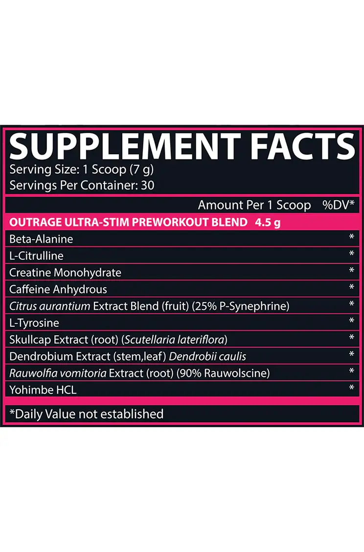 Outrage High Stim Pre Workout Nutrex Outrage High Stim Pre Workout Nutrex