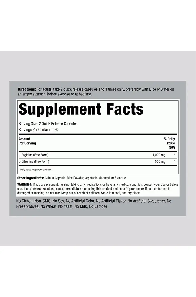 L-Arginine & L-Citrulline Piping Rock