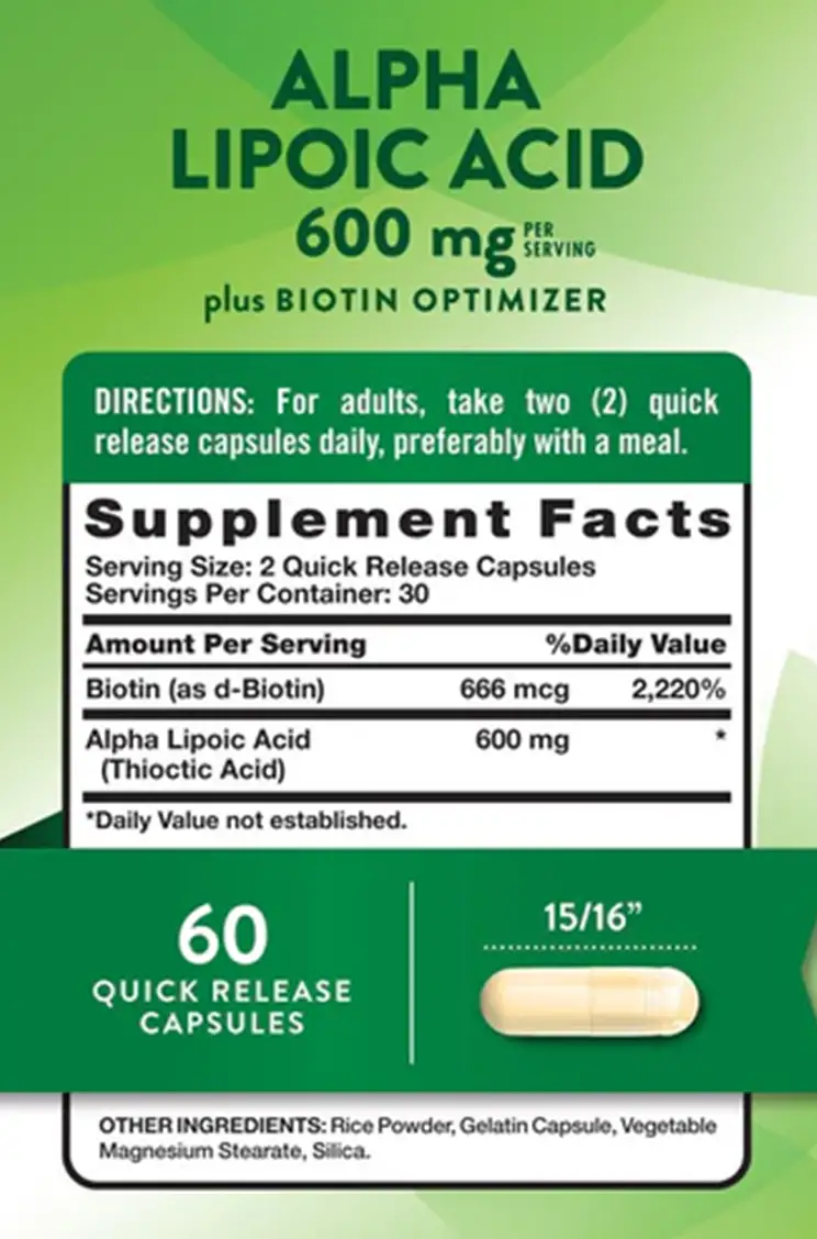 Alpha Lipoic with Biotin Nature's Truth Alpha Lipoic with Biotin Nature's Truth