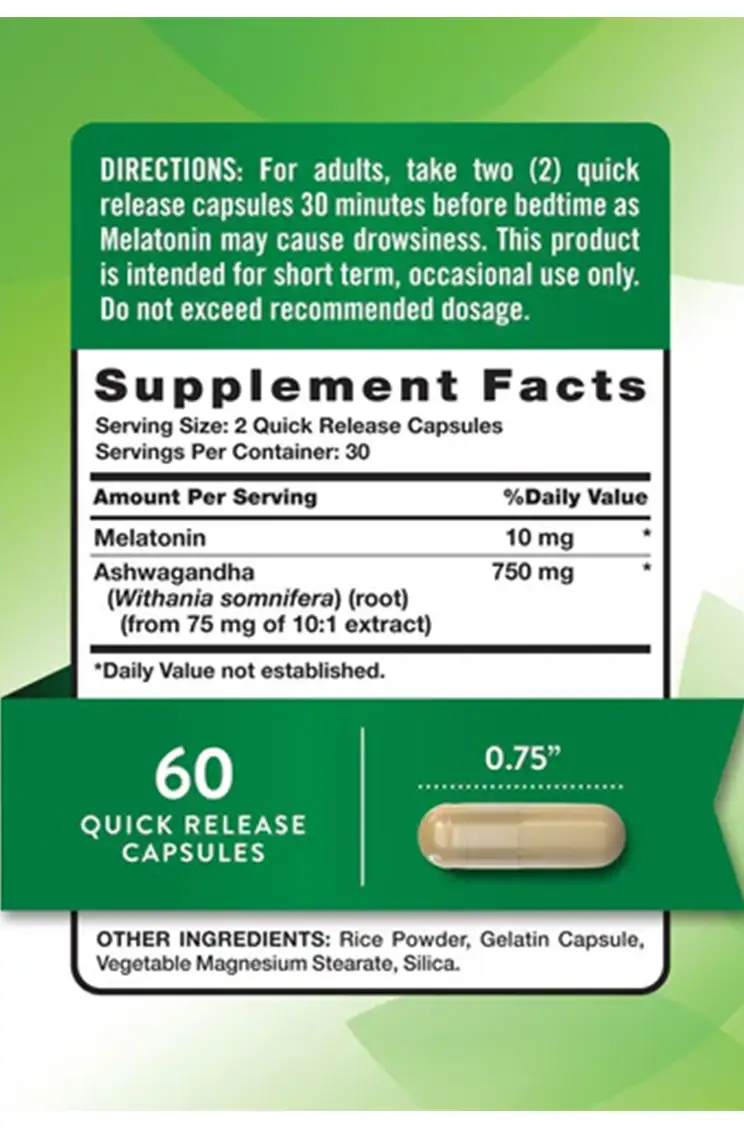 Melatonin With Ashwagndha Nature's Truth Melatonin With Ashwagndha Nature's Truth